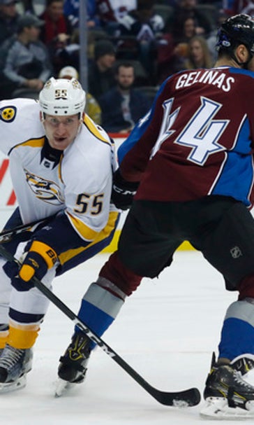 Forsberg, McLeod help Predators rally for 3-2 win over Avs (Jan 14, 2017)
